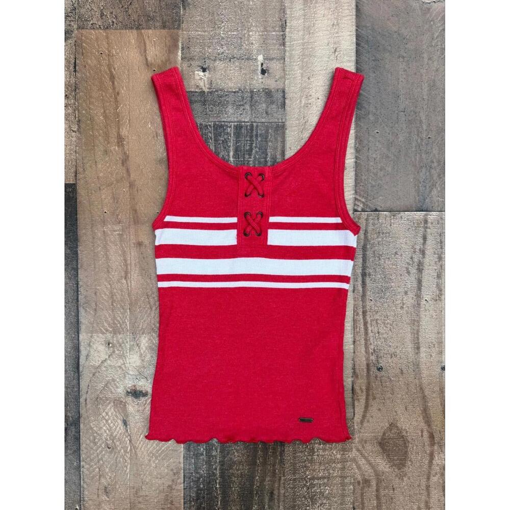 Hollister Red White Stripe Must Have Collection Tank Top Size XS Women